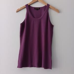 Marlowe Italy Purple Cashmere Silk Sleeveless Top Soft Eggplant Sz M
